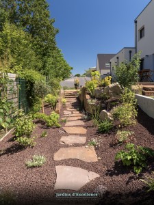 Aménagement paysager à Fleury sur Orne, réalisation Paysages Conseil