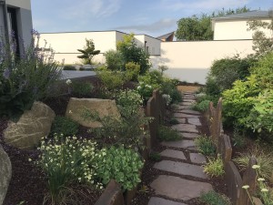 Aménagement paysager à Fleury sur Orne, réalisation Paysages Conseil