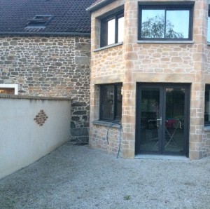 Création d&rsquo;une terrasse à Magny le Désert, Orne, réalisation Paysages Conseil