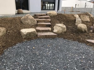 Aménagement paysager à Fleury sur Orne, réalisation Paysages Conseil