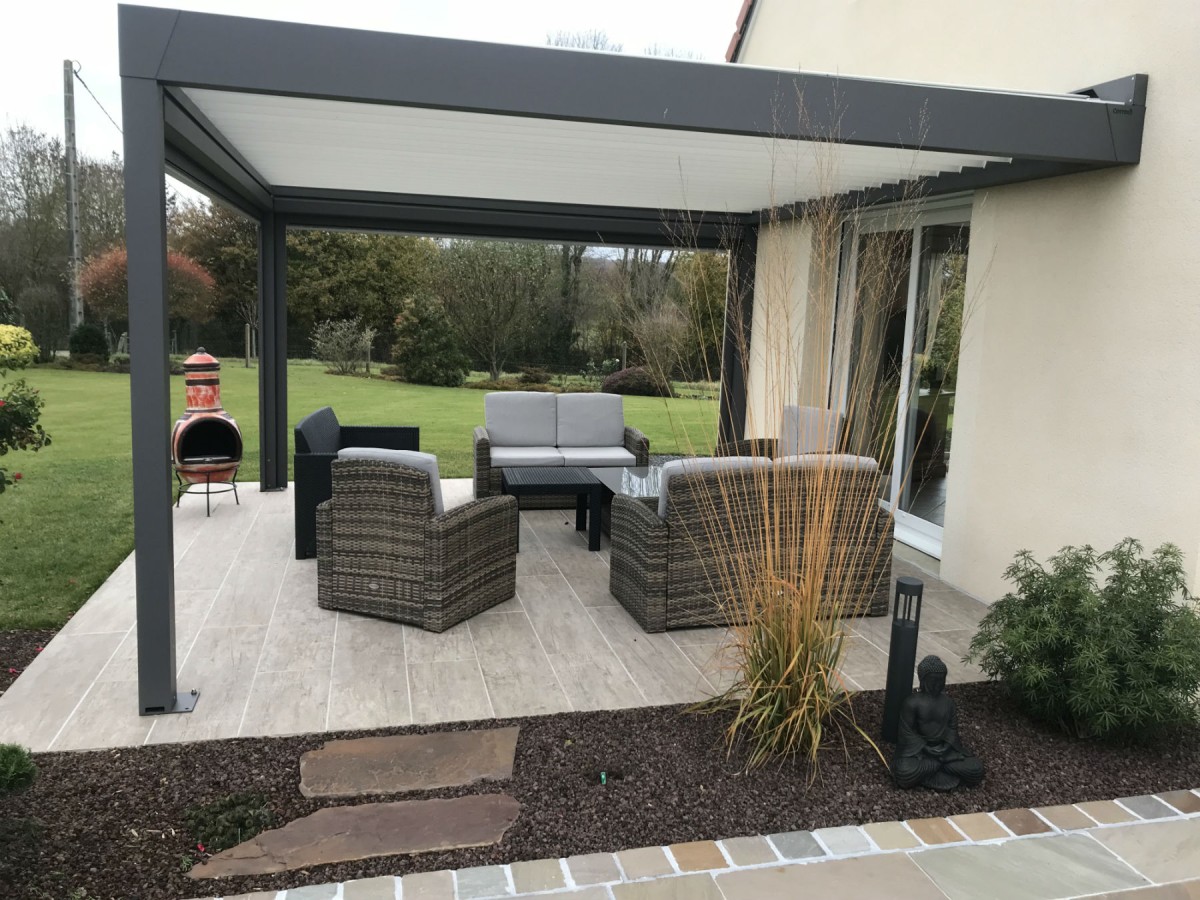 Aménagement de terrasse en grés cérame