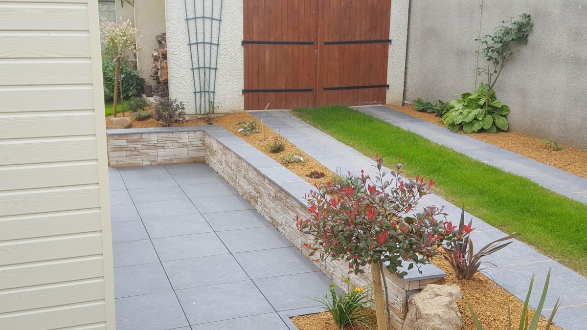 Aménagement de terrasse en grés cérame