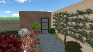 Un jardin de ville technique à Colleville-Montgomery, Calvados, réalisation Paysages Conseil
