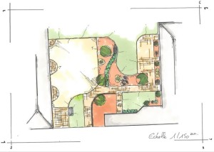 Aménagement d&rsquo;une maison de caractère à Bény-Sur-Mer-Calvados, réalisation Paysages Conseil