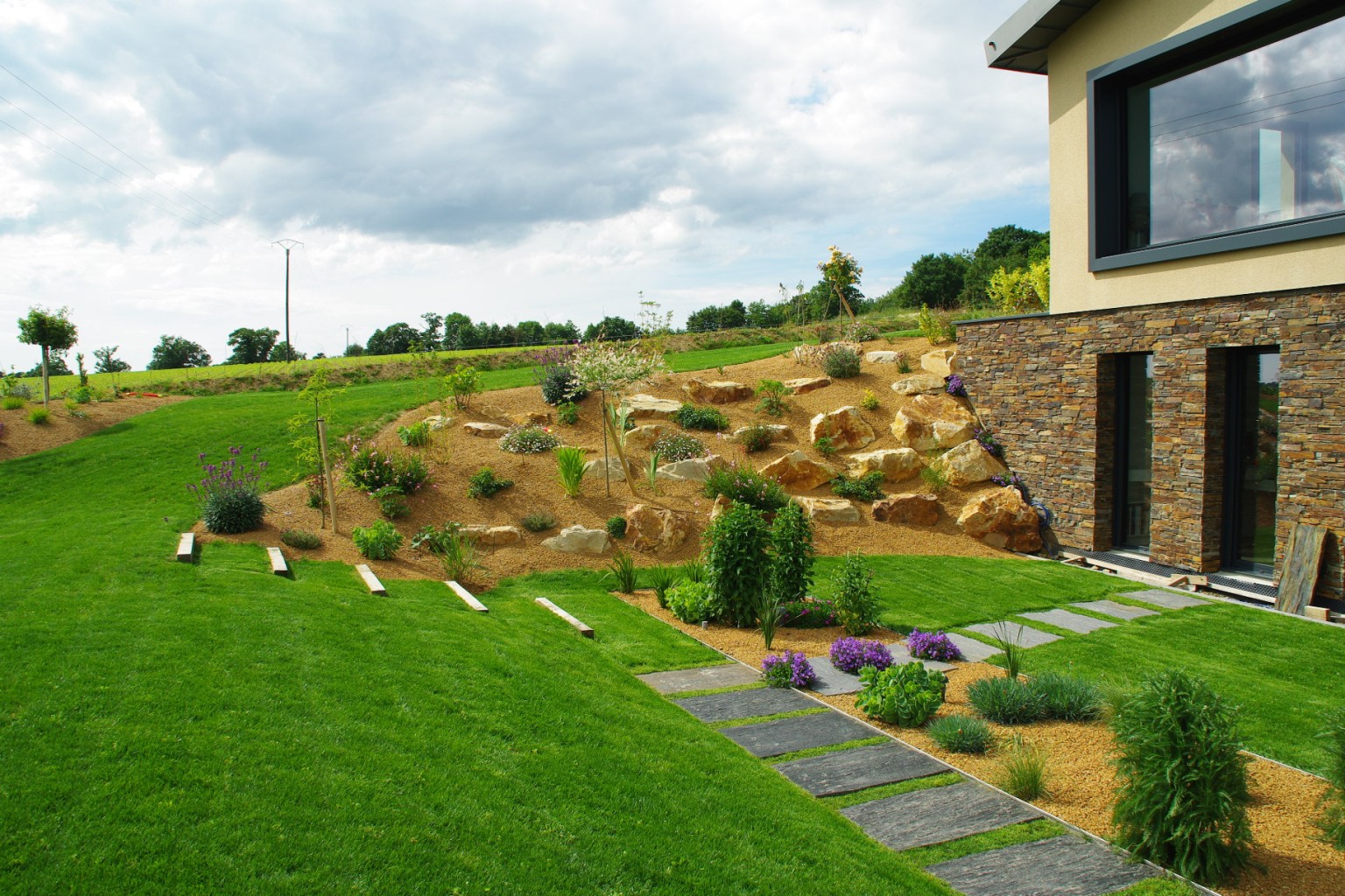 Jardin moderne et fonctionnel, Manche