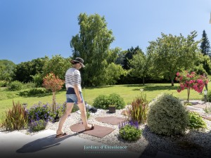 Une terrasse unique, Calvados, réalisation Paysages Conseil