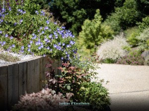 Une terrasse unique, Calvados, réalisation Paysages Conseil