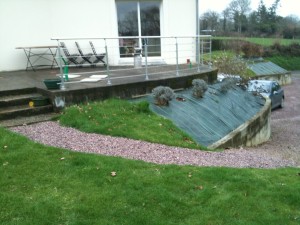 Une terrasse unique, Calvados, réalisation Paysages Conseil