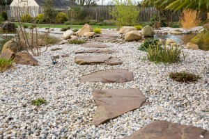Création d&rsquo;un bassin d&rsquo;ornement, Manche, réalisation Paysages Conseil