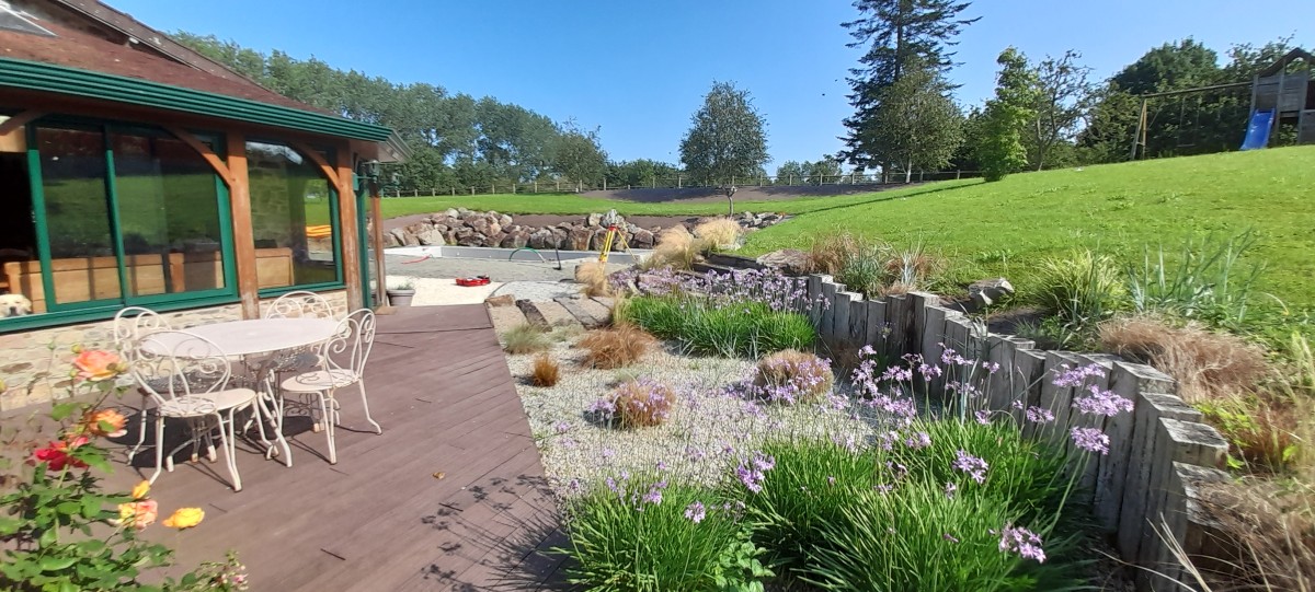 Aménagement d&rsquo;un jardin avec piscine, Manche